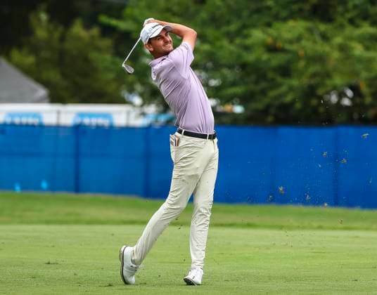 August 3, 2025: Mac Meissner hits the ball. Fourth round, 2025 Wyndham Championship, Sedgefield Country Club in Greensboro, North Carolina. CSM Greensboro United States of America - ZUMAc04_ 20250803_zma_c04_065 Copyright: xDavidxBeachx