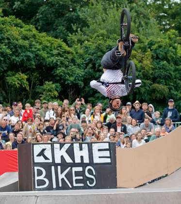 03 08 2025 BMX German Freestyle Championship 2025 in Park and Flatland at Bikepark Darmstadt here Final Freestyle Park Male Elite with Lars Kindermann Hattingen Woodstyle e V Darmstadt Hessen Germany