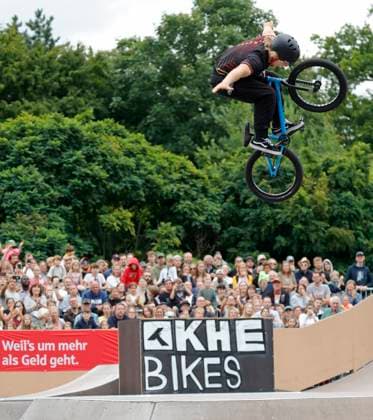 03 08 2025 BMX German Freestyle Championship 2025 in Park and Flatland at Bikepark Darmstadt here Final Freestyle Park Male Elite with Philipp MUTH VC Darmstadt Winner Winner German Champion Darmstadt Hessen Germany