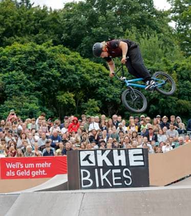 03 08 2025 BMX German Freestyle Championship 2025 in Park and Flatland at Bikepark Darmstadt here Final Freestyle Park Male Elite with Philipp MUTH VC Darmstadt Winner Winner German Champion Darmstadt Hessen Germany