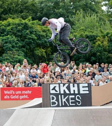 03 08 2025 BMX German Freestyle Championship 2025 in Park and Flatland at Bikepark Darmstadt here Final Freestyle Park Male Elite with Lars Kindermann Hattingen Woodstyle e V Darmstadt Hessen Germany