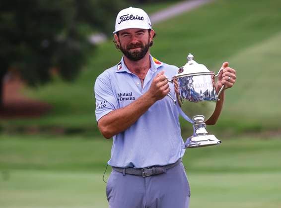 August 3, 2025: Cameron Young won the Wyndham Championship with a score of 22 under. Fourth round, 2025 Wyndham Championship, Sedgefield Country Club in Greensboro, North Carolina. CSM Greensboro United States of America - ZUMAc04_ 20250803_zma_c04_075 Copyright: xDavidxBeachx