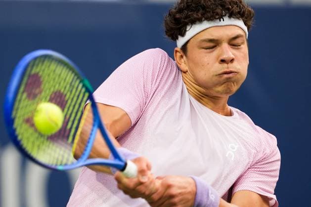 National Bank Open 2025 - Day 9 TORONTO, CANADA - AUGUST 3 : Ben Shelton of the United States in action against Flavio Cobolli of Italy on day nine of the 2025 National Bank Open at Sobeys Stadium in Toronto, Ontario, Canada on August 3, 2025. Mert Alper Dervis Anadolu Ontario Canada. Editorial use only. Please get in touch for any other usage.  Copyright: x2025xAnadoluxMertxAlperxDervisx
