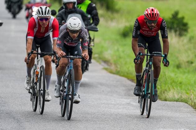 Toszowice 04.08.2025 wyscig kolarski 1. etap 82. Tour de Pologne n z ucieczka grupa ucieczkowa lider FOT. P.Dziurman 400mm.pl NEWSPIX.PL --- newspix.pl  15817137