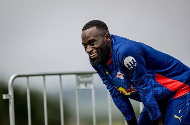 Leipzigs Lutsharel Geertruida at the RB Leipzig training camp in Donaueschingen Aasen on July 27, 2025 SV Aasen sports ground, Donaueschingen RB Leipzig training camp