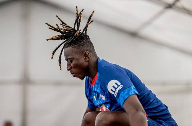 Leipzigs Amadou Haidara during fitness training at the RB Leipzig training camp gym in Donaueschingen Aasen on July 28, 2025 SV Aasen sports ground, Donaueschingen RB Leipzig training camp