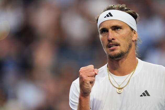 National Bank Open 2025 - Day 10 TORONTO, CANADA - AUGUST 4 : Alexander Zverev of Germany celebrates a point against Alexei Popyrin of Australia during the men’s singles quarterfinals on day ten of the 2025 National Bank Open at Sobeys Stadium in Toronto, Ontario, Canada on August 4, 2025. Mert Alper Dervis Anadolu Ontario Canada. Editorial use only. Please get in touch for any other usage.  Copyright: x2025xAnadoluxMertxAlperxDervisx