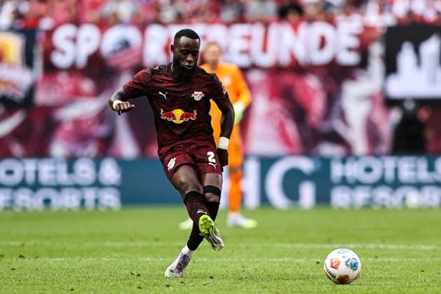 Lutsharel Geertruida RB Leipzig,2 1 Soccer Bundesliga Season 2025 2026 Test match RasenBallsport Leipzig vs Atalanta Bergamo at the Red Bull Arena in Leipzig Action,Soccer,Man,Men,Germany,02 08 2025