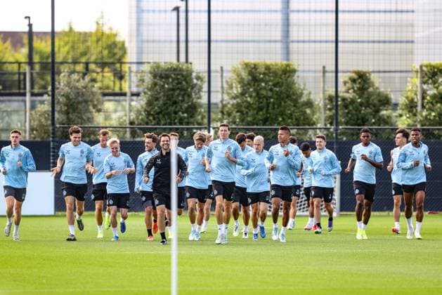 Club s players pictured during a training session of Belgian soccer team Club Brugge, on Tuesday 05 August 2025 in Brugge. The team will play tomorrow the first leg of the third qualifying round for the UEFA Champions League competition against Austrian team FC Salzburg. BRUNOxFAHY  x130675376x