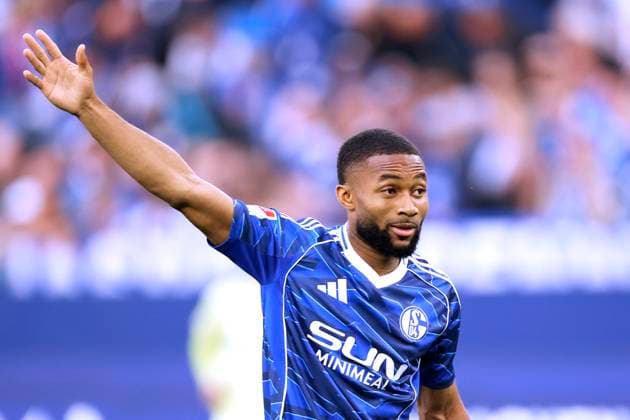 SYLLA Moussa Team FC Schalke 04 2 Bundesliga Season 2025 2026 Match FC Schalke 04 Hertha BSC Berlin 2 1 on 01 08 2025 in Gelsenkirchen DFL REGULATIONS PROHIBIT ANY USE OF PHOTOGRAPHS as IMAGE SEQUENCES and or QUASI VIDEO Copyright: xLacixPerenyix