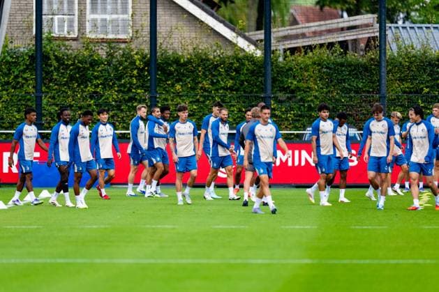 UEFA Champions League 2025-2026: training of Feyenoord Rotterdam - Feyenoord players during the training of Feyenoord in preparation of the UEFA Champions League qualification duel against Fenerbahce SK at Trainingscomplex 1908 on 5 August 2025 in Rotterdam, The Netherlands. Copyright: xYannickxVerhoevenx