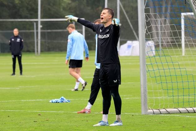 DEU, DFL, 2 FBL Hertha BSC, Training, 05 08 2025, Sportforum, Berlin, DEU, DFL, 2 FBL Hertha BSC, Training, im Bild Tjark Ernst Hertha BSC Berlin 1 DFL regulations prohibit any use of Photographs as image sequences and or quasi video nordphotoxGmbHx xEngler nph00076