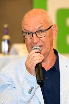 HANDBALL - HBL, Kiel, training camp GRAZ,AUSTRIA,05.AUG.25 - HANDBALL - HBL Handball-Bundesliga, THW Kiel, press conference, PK, Pressekonferenz Image shows president Stefan Herker (Union).  GEPAxpictures xMarioxBuehner-Weinrauch