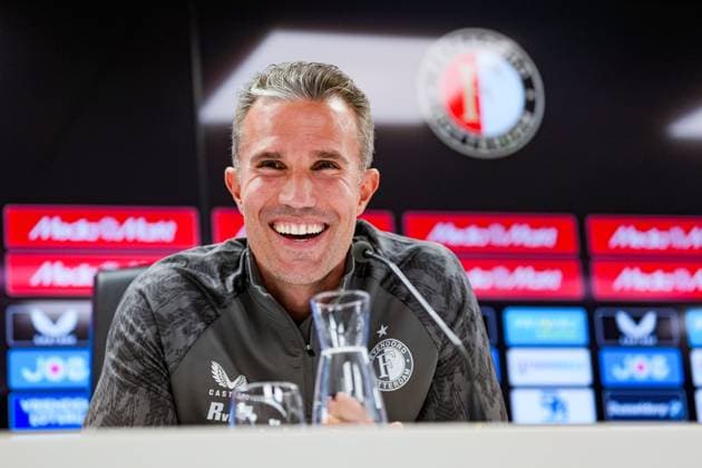 Champions League 2024-2025: press conference, PK, Pressekonferenz of Feyenoord Rotterdam - Feyenoord coach Robin van Persie during the press conference of Feyenoord in preparation of the Champions League qualification duel against Fenerbahce SK at Stadion Feijenoord De Kuip on 5 August 2025 in Rotterdam, The Netherlands. Copyright: xYannickxVerhoevenx