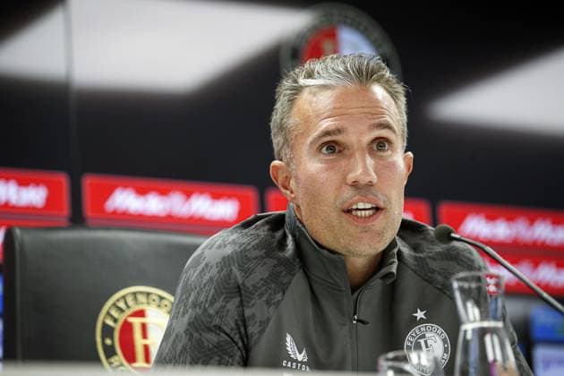 ROTTERDAM - Coach Robin van Persie during a press conference, PK, Pressekonferenz at Feyenoord Stadium de Kuip prior to the third qualifying round Champions League match between Feyenoord and FenerbahoÂße, on Aug. 5, 2025 in Rotterdam, Netherlands. ANP BART STOUTJESDIJK xVIxANPxSportx xxANPxIVx 532860044 originalFilename: 532860044.jpg