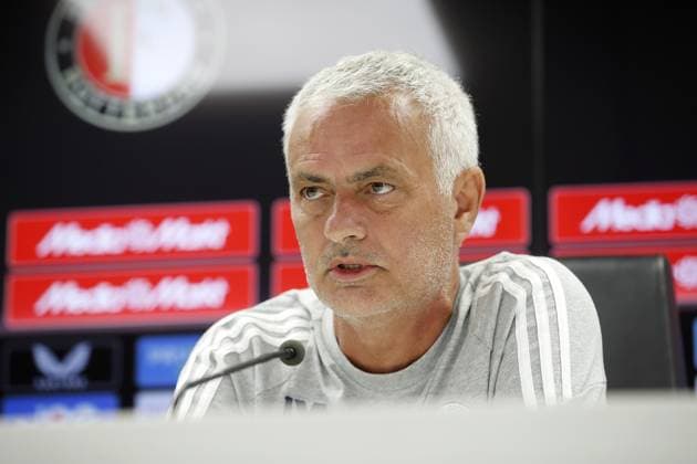 ROTTERDAM - Coach Joso Mourinho of FenerbahoÂße during a press conference, PK, Pressekonferenz at Feyenoord Stadium de Kuip, ahead of the third qualifying round Champions League match between Feyenoord and FenerbahoÂße, on Aug. 5, 2025 in Rotterdam, Netherlands. ANP BART STOUTJESDIJK xVIxANPxSportx xxANPxIVx 532864940 originalFilename: 532864940.jpg