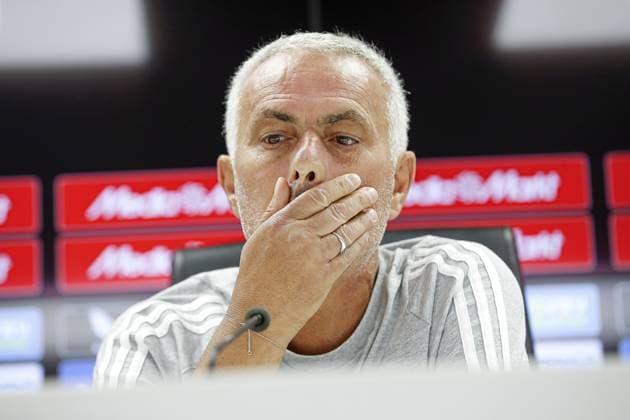 ROTTERDAM - Coach Joso Mourinho of FenerbahoÂße during a press conference, PK, Pressekonferenz at Feyenoord Stadium de Kuip, ahead of the third qualifying round Champions League match between Feyenoord and FenerbahoÂße, on Aug. 5, 2025 in Rotterdam, Netherlands. ANP BART STOUTJESDIJK xVIxANPxSportx xxANPxIVx 532865056 originalFilename: 532865056.jpg