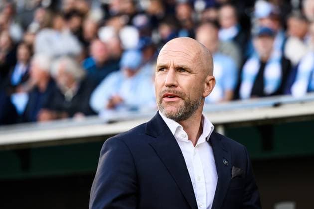 250805 Head coach Henrik Rydström of Malmö FF ahead of the UEFA Champions League qualifier football match between Malmö FF and FC Copenhagen on August 5, 2025 in Malmö Photo Carl Sandin BILDBYRAN kod CS CS0745 fotboll football soccer fotball uefa champions league champions league malmö ff fc copenhagen bbeng  Copyright: CARLxSANDIN BB250805CS042