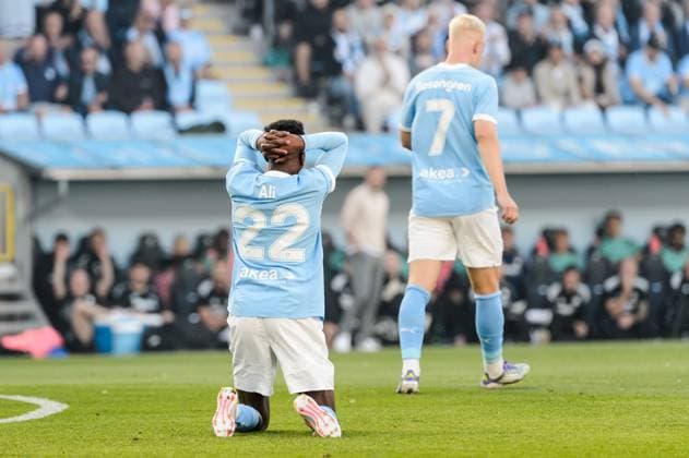 250805 Taha Ali of Malmö FF looks dejected during the UEFA Champions League qualifier football match between Malmö FF and FC Copenhagen on August 5, 2025 in Malmö Photo Christian Örnberg BILDBYRAN COP 166 CS0745 fotboll football soccer fotball uefa champions league champions league malmö ff fc copenhagen bbeng depp  Copyright: CHRISTIANxÖRNBERG BB250805CO034