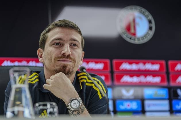 Ahead of Champions League Qualifier between Fenerbahce and Feyenoord ROTTERDAM, NETHERLANDS - AUGUST 05: Mert Hakan Yandas of Fenerbahce speaks during a press conference, PK, Pressekonferenz at De Kuip Stadium ahead of the UEFA Champions League third qualifying round first leg between Fenerbahce and Feyenoord, in Rotterdam, Netherlands on August 05, 2025. Agit Erdi Ulukaya Anadolu Rotterdam Netherlands. Editorial use only. Please get in touch for any other usage.  Copyright: x2025xAnadoluxAgitxErdixUlukayax