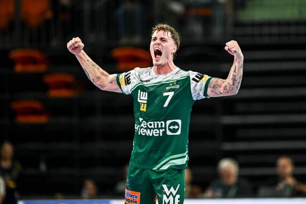 Victor Kloeve FRISCH AUF Goeppingen gestures during the Handball Friendly match between Frisch Auf Göppingen and Paris Saint Germain at ratiopharm Arena on August 5, 2025 in Neu Ulm, Germany Photo by Harry Langer DeFodi Images