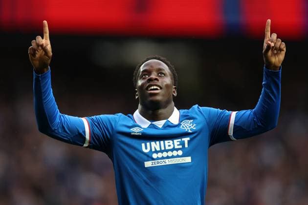 Djeidi Gassama of Rangers celebrates his goal during the Champions League third qualifying round first leg match at Ibrox Stadium, Glasgow. Rangers v Viktoria Plzen - UEFA Champions League - Third Qualifying Round First Leg - Ibrox Stadium, Glasgow, Lanarkshire, Scotland, UK - 05 Aug 2025Glasgow Ibrox Lanarkshire United Kingdom  Copyright: xO Rourke RangersxFC Shutterstockx 15428761ac