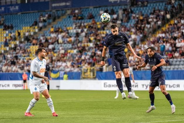 LUBLIN 05.08.2025 MECZ III RUNDA KWALIFIKACYJNA LIGA MISTRZOW UEFA SEZON 2025 2026: DYNAMO KIJOW - HAMRUN SPARTANS --- MENS FOOTBALL MATCH UEFA CHAMPIONS LEAGUE SEASON 2025 2026 THIRD QUALIFYING ROUND - FIRST LEG: FC DYNAMO KYIV - PAFOS FC OLEKSANDR TYMCHYK, KOSTAS PILEAS, BRUNO FOT. KAZIMIERZ KOZUCH 400MM.PL NEWSPIX.PL --- newspix.pl 