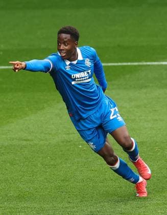 Djeidi Gassama of Rangers celebrates scoring his sides first goal during UEFA Champions League second qualifying round first leg at Ibrox Stadium, Glasgow. Rangers v Viktoria Plzen, UEFA Champions League, 3rd Qualifying Round, First Leg, Football, Ibrox Stadium, Glasgow, Scotland, UK - 05 Aug 2025Glasgow Ibrox Stadium Scotland United Kingdom EDITORIAL USE ONLY No use with unauthorised audio, video, data, fixture lists, club league logos or live services. Online in-match use limited to 120 images, no video emulation. No use in betting, games or single club league player publications. Copyright: xRangersxFC Shutterstockx 15428772l