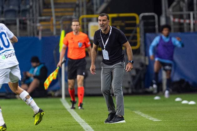 LUBLIN 05.08.2025 MECZ III RUNDA ELIMINACYJNA LIGA MISTRZOW SEZON 2025 26: DYNAMO KIJOW - PAFOS FC --- UEFA CHAMPIONS LEAGUE THIRD QUALIFYING ROUND FIRST MATCH: DYNAMO KYIV - PAFOS FC nz JUAN CARCEDO TRENER COACH FOT. ERNEST KOLODZIEJ 400mm.pl NEWSPIX.PL --- newspix.pl 