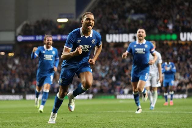 Cyriel Dessers of Rangers celebrates his goal during the Champions League third qualifying round first leg match at Ibrox Stadium, Glasgow. Rangers v Viktoria Plzen - UEFA Champions League - Third Qualifying Round First Leg - Ibrox Stadium, Glasgow, Lanarkshire, Scotland, UK - 05 Aug 2025Glasgow Ibrox Lanarkshire United Kingdom  Copyright: xO Rourke RangersxFC Shutterstockx 15428761at