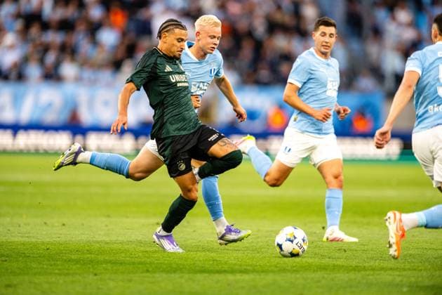 Malmo FF v FC Copenhagen, UEFA Champions League qualification, Malmoe, Sweden Malmo, Sweden. 05th, August 2025. Jordan Larsson (11) of FC Copenhagen and Otto Rosengren (7) of FC Copenhagen seen during the UEFA Champions League qualification match between Malmo FF and FC Copenhagen at Eleda Stadion in Malmo.  Copyright: xGonzalesxPhoto TobiasxJorgensenx