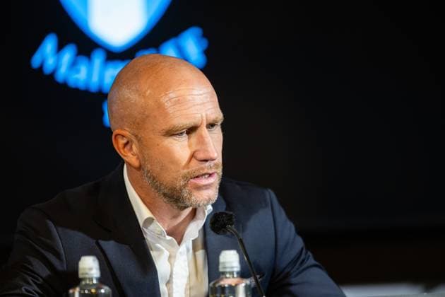 Malmo FF v FC Copenhagen, UEFA Champions League qualification, Malmoe, Sweden Malmo, Sweden. 05th, August 2025. Head coach Henrik Rydstrom of Malmo FF seen at the press conference, PK, Pressekonferenz after the UEFA Champions League qualification match between Malmo FF and FC Copenhagen at Eleda Stadion in Malmo.  Copyright: xGonzalesxPhoto TobiasxJorgensenx