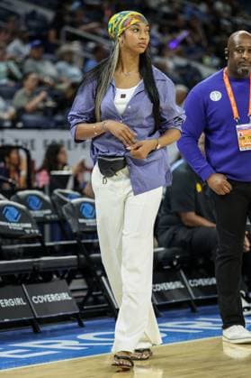 Chicago, USA, August 5, 2025: Angel Reese (5 Chicago Sky) is seen before the game between the Chicago Sky and Washington Mystics on Tuesday August 5, 2025 at Wintrust Arena, Chicago, USA. (NO COMMERCIAL USAGE) (Shaina Benhiyoun SPP) Copyright: xShainaxBenhiyoun SPPx spp-en-ShBe-8P6A9037