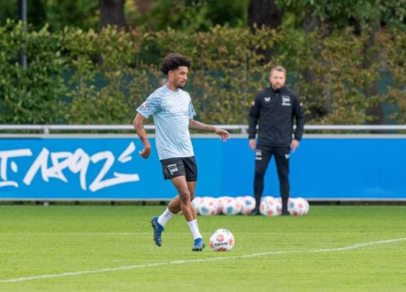 Soccer, Men, Season 2025 26, 2 Bundesliga, Hertha BSC, Training, v l Jeremy Dudziak Hertha BSC , 06 08 2025, Copyright: xSebastianxRäppold MatthiasxKochx