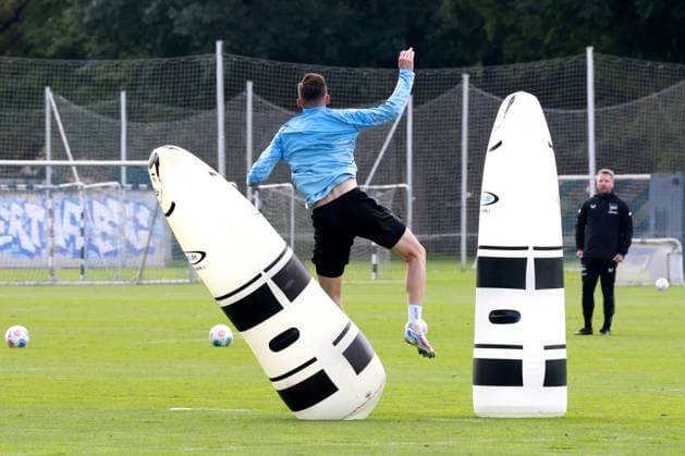 DEU, DFL, 2 FBL Hertha BSC, Training, 06 08 2025, Sportforum, Berlin, DEU, DFL, 2 FBL Hertha BSC, Training, im Bild Niklas Kolbe Hertha BSC Berlin 27 DFL regulations prohibit any use of Photographs as image sequences and or quasi video nordphotoxGmbHx xEngler nph00076