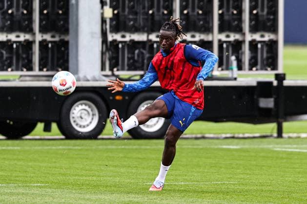 Amadou Haidara RB Leipzig,8 1 Soccer Bundesliga Season 2025 2026 Training RasenBallsport Leipzig at the training ground in Cottaweg in Leipzig Soccer,Man,Men,Germany,05 08 2025