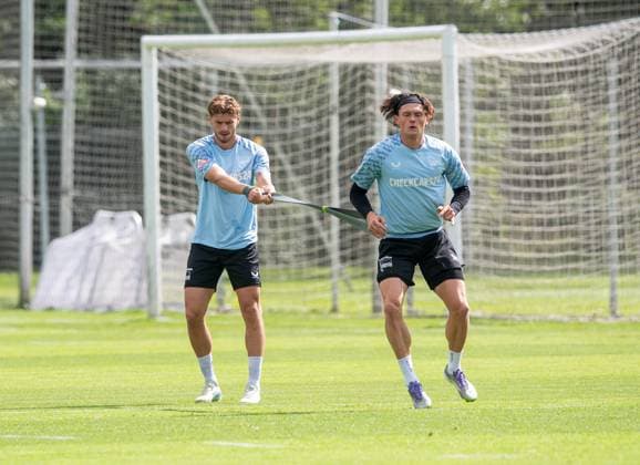 Soccer, Men, Season 2025 26, 2 Bundesliga, Hertha BSC, Training, f l Marton Dardai Hertha BSC , Fabian Reese Hertha BSC , 06 08 2025, Copyright: xSebastianxRäppold MatthiasxKochx