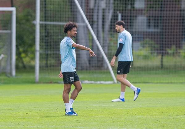 Soccer, Men, Season 2025 26, 2 Bundesliga, Hertha BSC, Training, f l Jeremy Dudziak Hertha BSC , Agustin Rogel Hertha BSC , 06 08 2025, Copyright: xSebastianxRäppold MatthiasxKochx