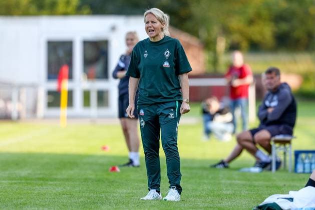 Friederike Kromp Fritzy Kromp, Coach, Head Coach, SV Werder Bremen , 06 08 2025, Herzlake Germany , Soccer, Test match women, SV Meppen SV Werder Bremen xobx