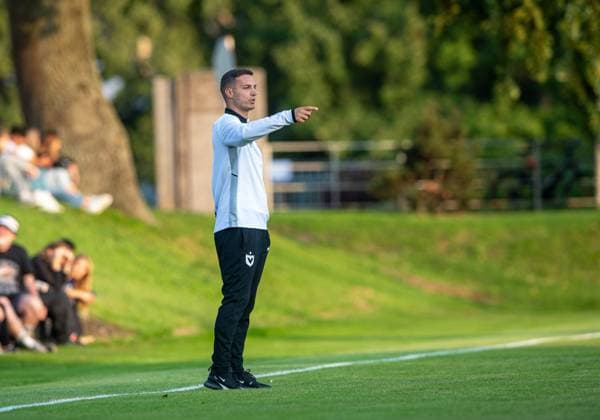 Soccer, Women, Season 2025 26, Test match, Hertha BSC FC Viktoria 1889 Berlin, Coach Miren Catovic Viktoria , 06 08 2025, Copyright: xSebastianxRäppold MatthiasxKochx