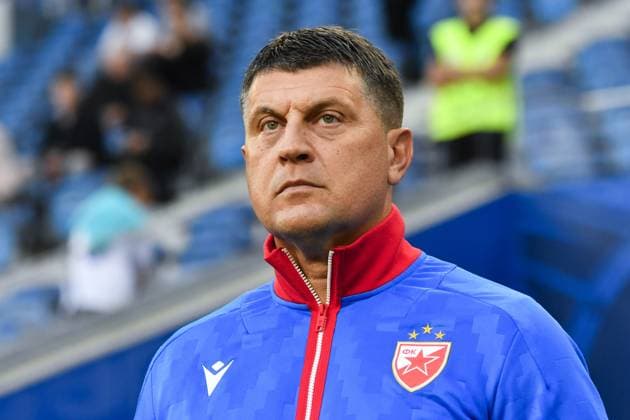 Vladan Milojevic, head coach of Crvena before match of the third qualifying round of the UEFA Champions League between Lech Poznan vs Crvena Zvezda, Poland, on August 6 2025  Copyright: xMichalxDubiel IPAxSportx xipa-agency.netx xx IPA_61823480 IPA_Agency_IPA61823480