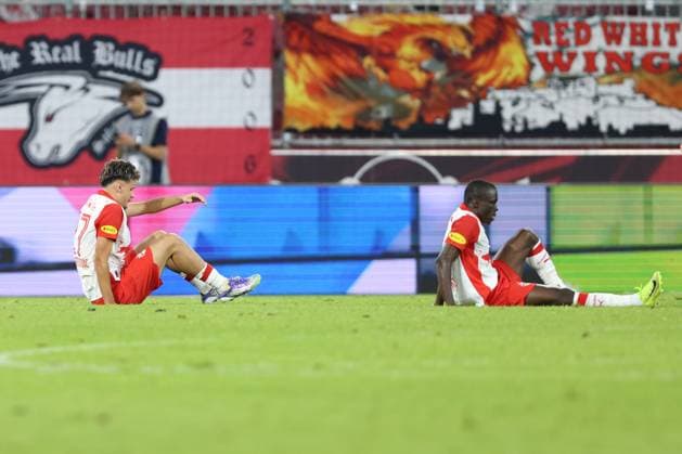 SOCCER - UEFA CL, RBS vs Brugge SALZBURG,AUSTRIA,06.AUG.25 - SOCCER - UEFA Champions League, qualification, Red Bull Salzburg vs Club Brugge. Image shows the disappointment of Kerim Alajbegovic (RBS).  GEPAxpictures xMathiasxMandl