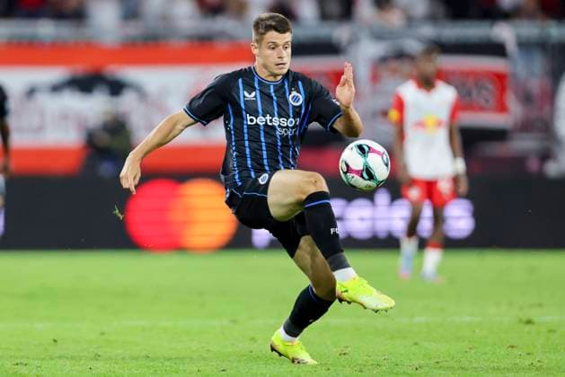 Nicolo Tresoldi Club Brugge controls the ball, UEFA Champions League Third Qualifying Round First Leg, RB Salzburg v Club Bruegge, Stadion Salzburg on August 06, 2025 in Salzburg, Austria Photo by Marco Steinbrenner DeFodi Images Nicolo Tresoldi Club Brugge controls the ball, UEFA Champions League Third Qualifying Round First Leg, RB Salzburg v Club Bruegge, Stadion Salzburg, August 6, 2025 in Salzburg, Austria Photo by Marco Steinbrenner DeFodi Images