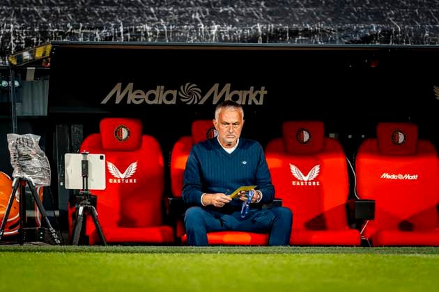 Fenerbahce SK trainer Jose Mourinho during the match Feyenoord Fenerbahce at the Kuip Stadium for the third qualifying round champions league season 2025 2026 in Rotterdam, Netherlands on 6 august 2025, photo by Marcel van Dorst EYE4images DeFodi Images