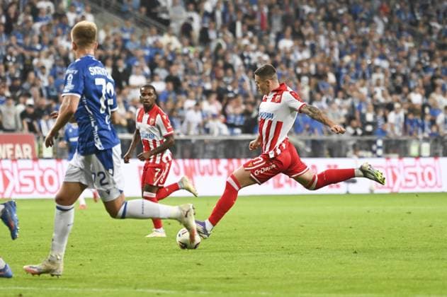 Bruno Duarte during match of the third qualifying round of the UEFA Champions League between Lech Poznan vs Crvena Zvezda, Poland, on August 6 2025  Copyright: xMichalxDubiel IPAxSportx xipa-agency.netx xx IPA_61825650 IPA_Agency_IPA61825650