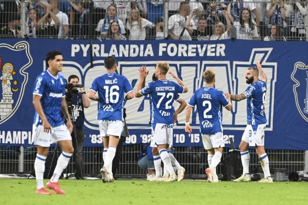 Mikael Ishak joy after goal during match of the third qualifying round of the UEFA Champions League between Lech Poznan vs Crvena Zvezda, Poland, on August 6 2025  Copyright: xMichalxDubiel IPAxSportx xipa-agency.netx xx IPA_61825830 IPA_Agency_IPA61825830