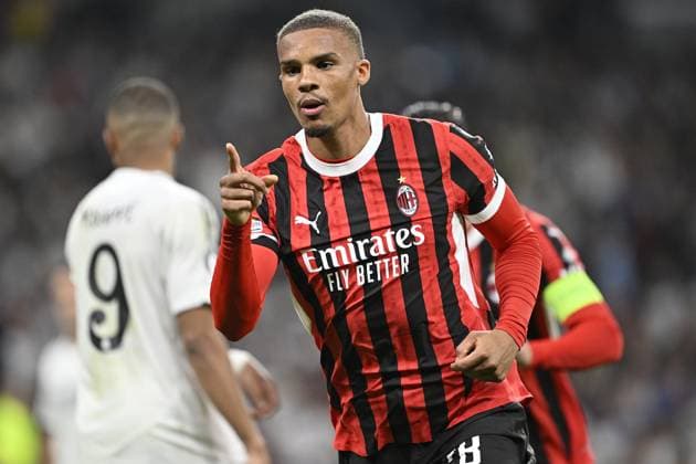 Real Madrid v Milan - UEFA Champions League MADRID, SPAIN - NOVEMBER 5: Malick Thiaw of AC Milan celebrates after scoring a goal during the UEFA Champions League week 4 football match between Real Madrid and AC Milan at Santiago Bernabeu Stadium in Madrid, Spain on November 5, 2024. Madrid Spain. Editorial use only. Please get in touch for any other usage.  Copyright: x2025xAnadoluxBurakxAkbulutx