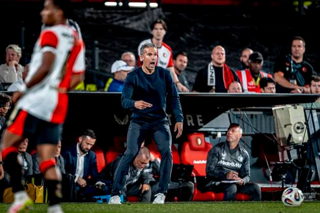 Feyenoord Rotterdam trainer Robin van Persie during the match Feyenoord Fenerbahce at the Kuip Stadium for the third qualifying round champions league season 2025 2026 in Rotterdam, Netherlands on 6 august 2025, photo by Marcel van Dorst EYE4images DeFodi Images