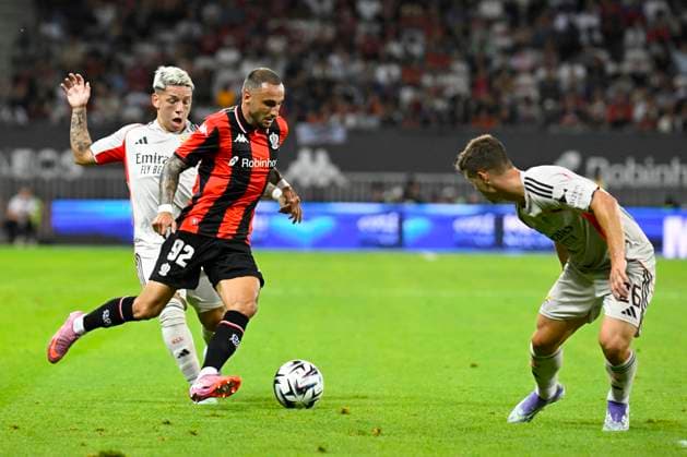 FOOTBALL : OGC Nice VS SL Benfica - Champions League - 06 08 2025 - Allianz Riviera Jonathan Clauss (OGC Nice) - First leg of the third qualifying round of the Champions League between OGC Nice and SL Benfica, on 6th August 2025 at the Allianz Riviera in Nice. NiceFrance  Copyright: xWilliamxCannarellax