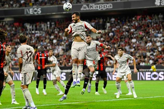 FOOTBALL : OGC Nice VS SL Benfica - Champions League - 06 08 2025 - Allianz Riviera Vangelis Pavlidis (SL Benfica) - First leg of the third qualifying round of the Champions League between OGC Nice and SL Benfica, on 6th August 2025 at the Allianz Riviera in Nice. NiceFrance  Copyright: xWilliamxCannarellax